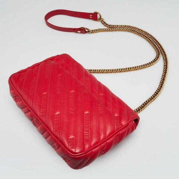 Balenciaga Red Quilted Embossed Leather BB Chain Round Small Flap Bag - Picture 3 of 12